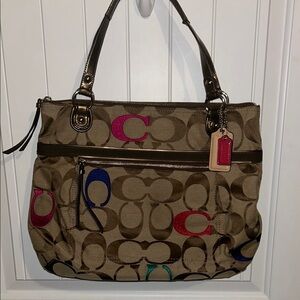 Coach Signature Multicolor Tote Bag